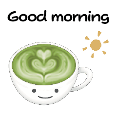 [LINEスタンプ] 抹茶ちゃん 抹茶ラテ 英語 コーヒー