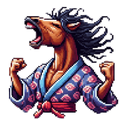 [LINEスタンプ] クールな馬のスタンプ(侍)