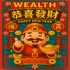 [LINEスタンプ] 『新年の財神がドアをノックする』