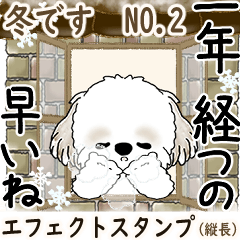 [LINEスタンプ] 背景が動くシーズー犬 2025 「冬」