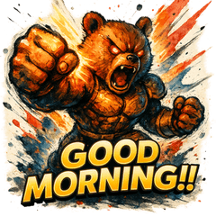 [LINEスタンプ] ストロングベア【水墨画風】