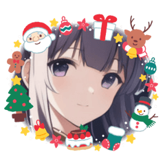 [LINEスタンプ] 美少女の冬・クリスマス